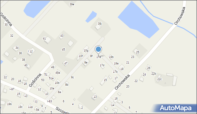 Okuninka, Orchowska, 17e, mapa Okuninka