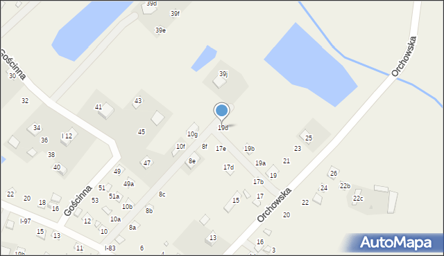 Okuninka, Orchowska, 19d, mapa Okuninka