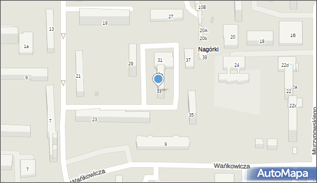 Olsztyn, Orłowicza Mieczysława, 33, mapa Olsztyna