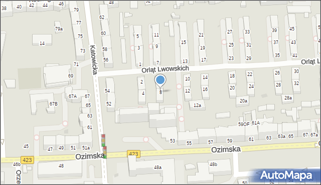 Opole, Orląt Lwowskich, 8, mapa Opola