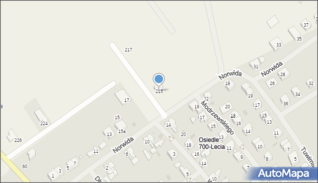 Oraczewice, Oraczewice, 215, mapa Oraczewice