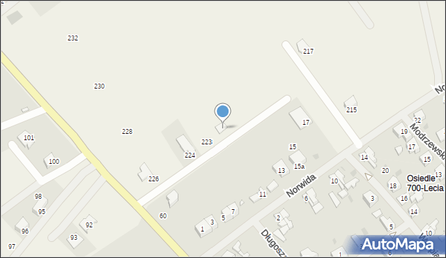 Oraczewice, Oraczewice, 222, mapa Oraczewice