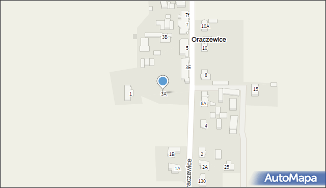 Oraczewice, Oraczewice, 3A, mapa Oraczewice