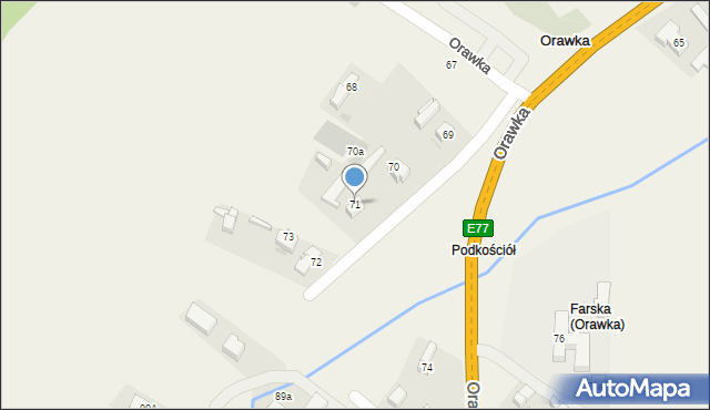 Orawka, Orawka, 71, mapa Orawka