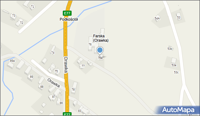 Orawka, Orawka, 76a, mapa Orawka