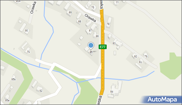 Orawka, Orawka, 85, mapa Orawka