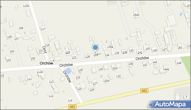 Orchów, Orchów, 129, mapa Orchów