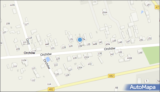 Orchów, Orchów, 134, mapa Orchów