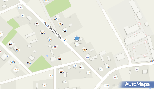 Orchów, Orchów, 42D, mapa Orchów