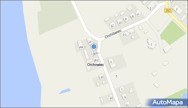 Orchowo, Orchówiec, 16, mapa Orchowo
