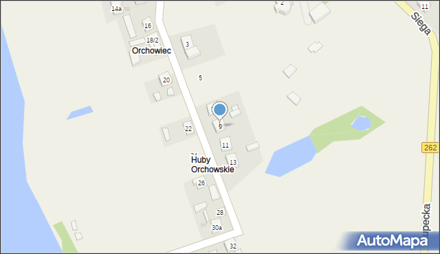 Orchowo, Orchówiec, 9, mapa Orchowo