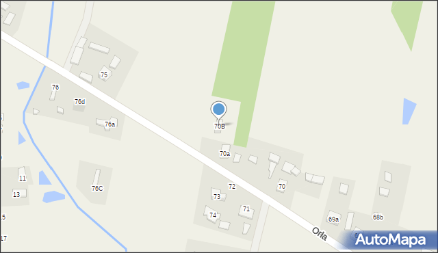 Orła, Orła, 70B, mapa Orła