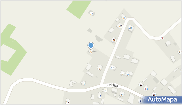 Orliska, Orliska, 5, mapa Orliska