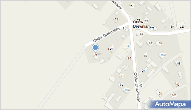 Orłów Drewniany, Orłów Drewniany, 76, mapa Orłów Drewniany