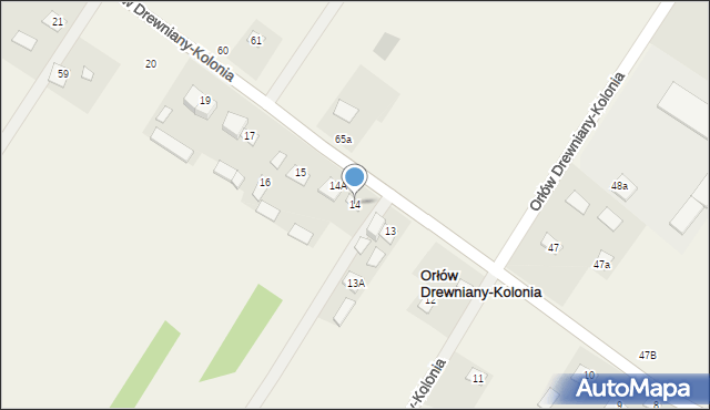 Orłów Drewniany-Kolonia, Orłów Drewniany-Kolonia, 14, mapa Orłów Drewniany-Kolonia