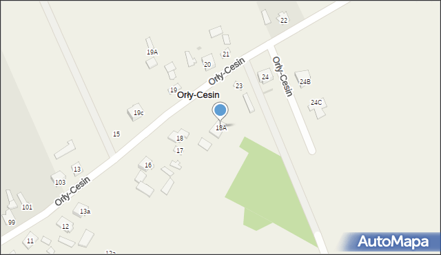 Orły-Cesin, Orły-Cesin, 18A, mapa Orły-Cesin