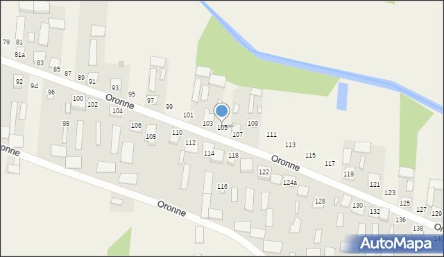 Oronne, Oronne, 105, mapa Oronne