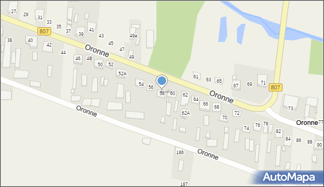 Oronne, Oronne, 58, mapa Oronne