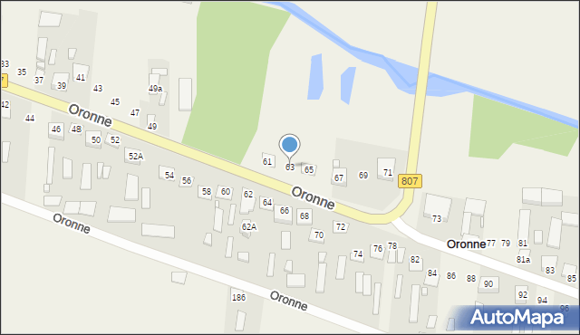 Oronne, Oronne, 63, mapa Oronne