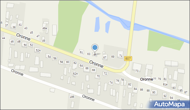 Oronne, Oronne, 65, mapa Oronne