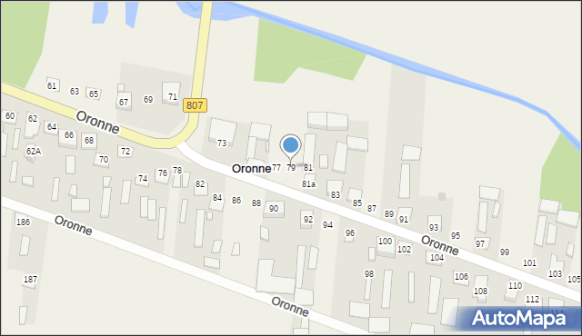 Oronne, Oronne, 79, mapa Oronne