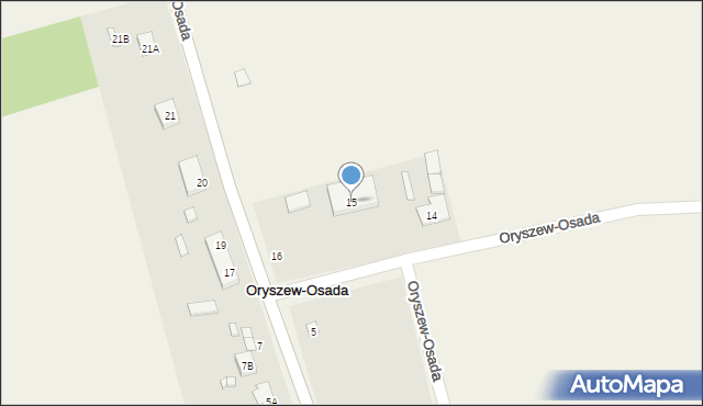 Oryszew-Osada, Oryszew-Osada, 15, mapa Oryszew-Osada