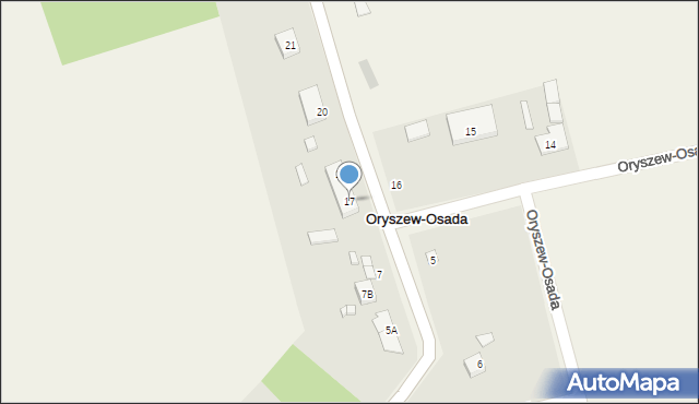 Oryszew-Osada, Oryszew-Osada, 17, mapa Oryszew-Osada