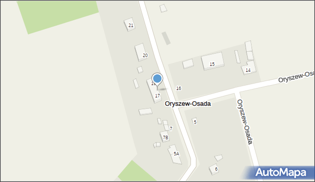 Oryszew-Osada, Oryszew-Osada, 17A, mapa Oryszew-Osada