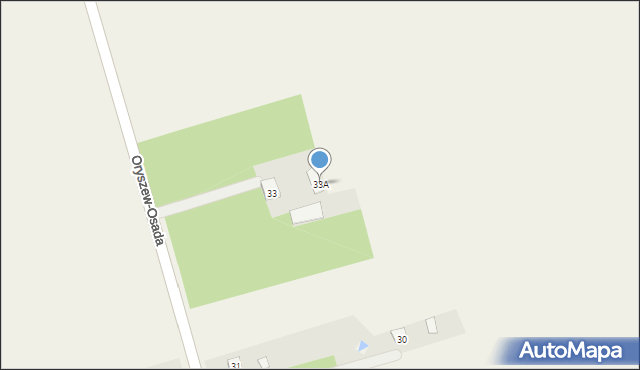 Oryszew-Osada, Oryszew-Osada, 33A, mapa Oryszew-Osada