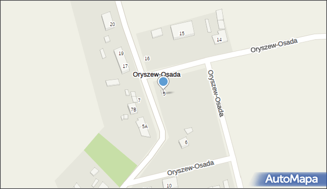 Oryszew-Osada, Oryszew-Osada, 5, mapa Oryszew-Osada