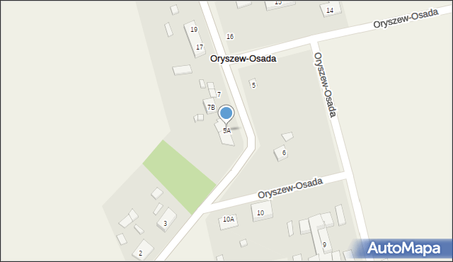 Oryszew-Osada, Oryszew-Osada, 5A, mapa Oryszew-Osada