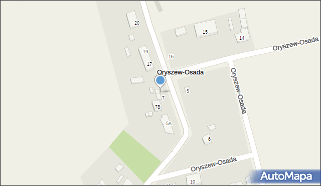 Oryszew-Osada, Oryszew-Osada, 7A, mapa Oryszew-Osada