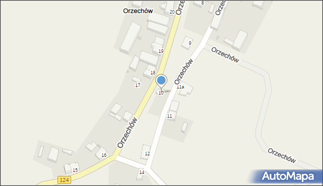 Orzechów, Orzechów, 10, mapa Orzechów