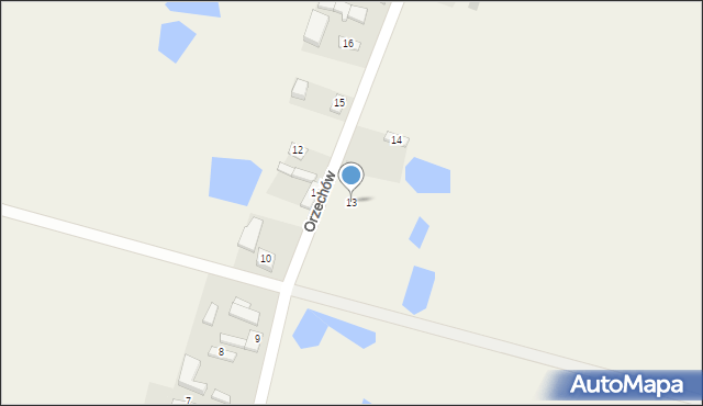 Orzechów, Orzechów, 13, mapa Orzechów
