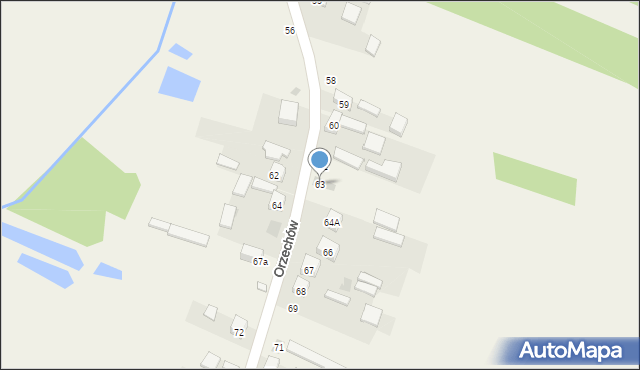 Orzechów, Orzechów, 63, mapa Orzechów