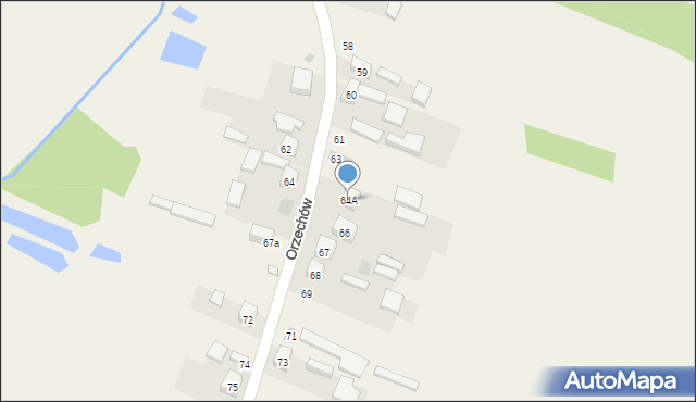 Orzechów, Orzechów, 64A, mapa Orzechów