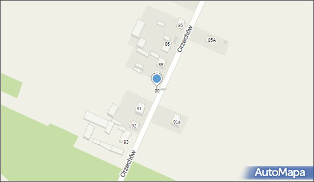 Orzechów, Orzechów, 90, mapa Orzechów