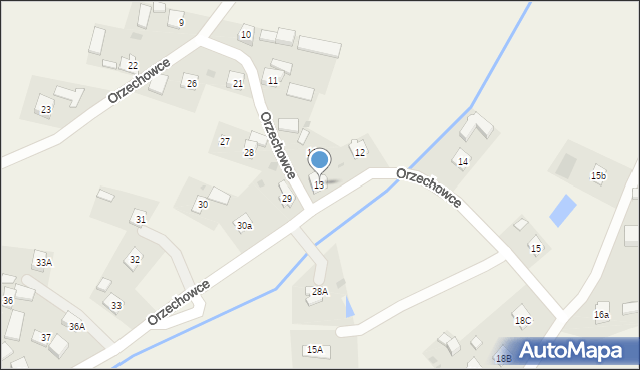 Orzechowce, Orzechowce, 13, mapa Orzechowce