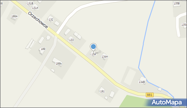 Orzechowce, Orzechowce, 134, mapa Orzechowce