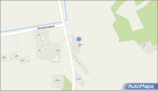 Orzechowce, Orzechowce, 165, mapa Orzechowce