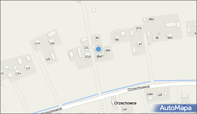Orzechowce, Orzechowce, 99A, mapa Orzechowce