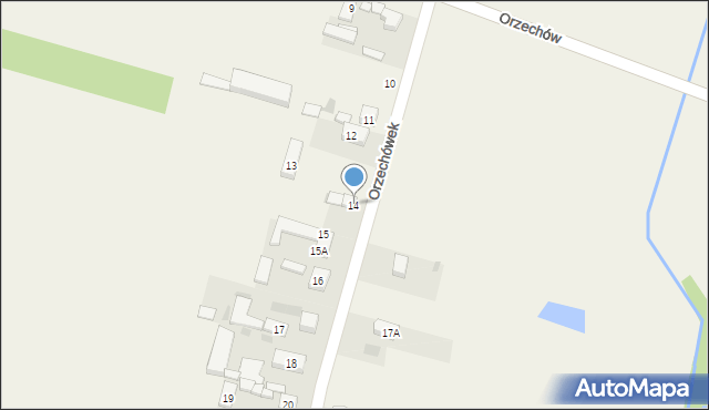 Orzechówek, Orzechówek, 14, mapa Orzechówek