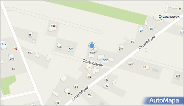 Orzechówek, Orzechówek, 50D, mapa Orzechówek
