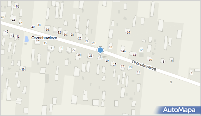 Orzechowicze, Orzechowicze, 21, mapa Orzechowicze