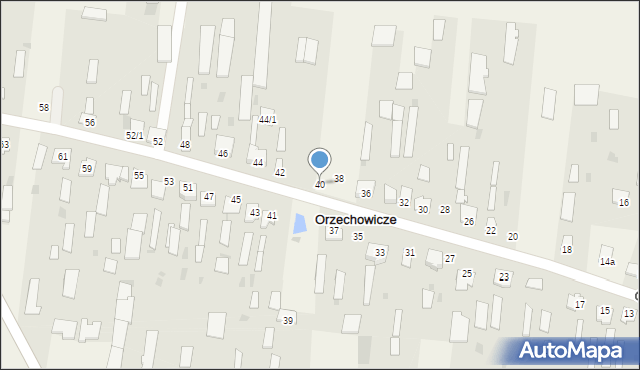 Orzechowicze, Orzechowicze, 40, mapa Orzechowicze