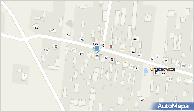 Orzechowicze, Orzechowicze, 55, mapa Orzechowicze