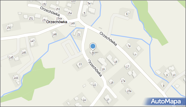 Orzechówka, Orzechówka, 20, mapa Orzechówka