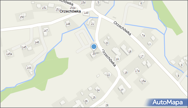 Orzechówka, Orzechówka, 23, mapa Orzechówka