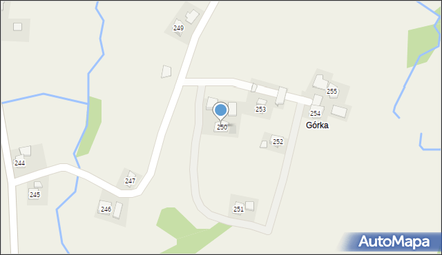 Orzechówka, Orzechówka, 250, mapa Orzechówka