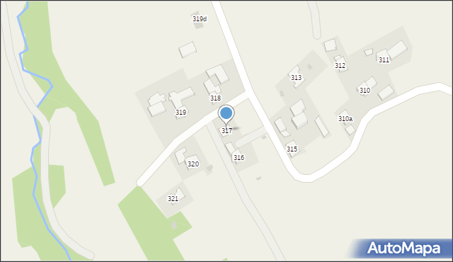 Orzechówka, Orzechówka, 317, mapa Orzechówka